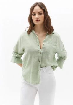 OXXO Donna OVERSIZE MIT MODISCHER - Camicia - Smoke Green