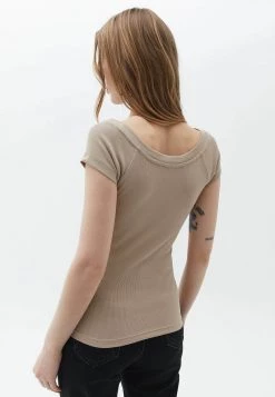 OXXO Donna MIT WEITEM AUSSCHNITT - T-shirt Basic - Light Taupe -Negozio al dettaglio Oxxo 07835c75526140aa864e22c51d2c7195