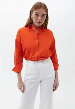 OXXO Donna OVERSIZED - Camicia - Tangerine Tango
