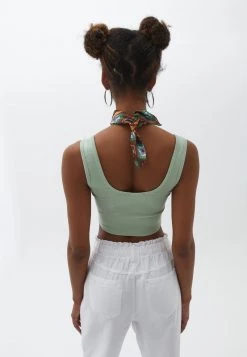 OXXO Donna RIPPENSTRUKTUR - Top - Smoke Green -Negozio al dettaglio Oxxo 091a6cce75dd48118ffc2458fea2c387