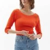 OXXO Donna 3/4 ARMELN - Maglietta A Manica Lunga - Mandarin Red