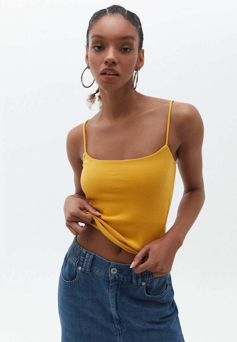 OXXO Donna SPAGETTIE TRÄGER - Top - Mineral Yellow 3 OXXO Donna SPAGETTIE TRÄGER - Top - Mineral Yellow