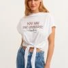 OXXO Donna MIT KNOTENDETAIL - T-shirt Con Stampa - White