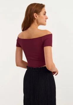 OXXO Donna MIT CUTOUT DETAIL - Camicetta - Eggplant -Negozio al dettaglio Oxxo 16cb7eb3df914282ad14085c1db865a5