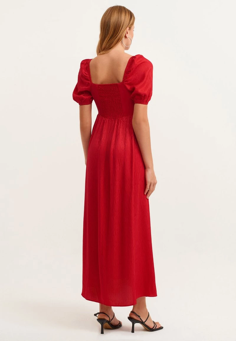 OXXO Donna MIT JAQUARD MUSTER - Vestito Lungo - Urban Red 5 OXXO Donna MIT JAQUARD MUSTER - Vestito Lungo - Urban Red - immagine 3