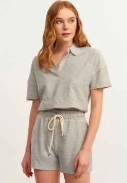 OXXO Donna MIT KRAGEN DETAIL - Polo - Grey Melange