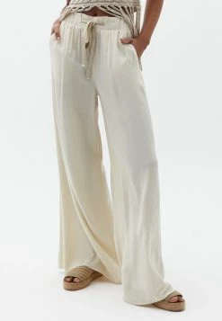 OXXO Donna HIGH RISE WIDE - Pantaloni - Birch