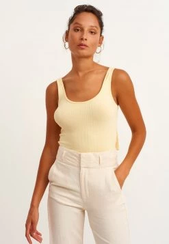 OXXO Donna GERIPPTER OPTIK - Top - Cream