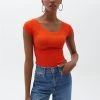 OXXO Donna MIT WEITEM AUSSCHNITT - T-shirt Basic - Tangerine Tango -Negozio al dettaglio Oxxo 28a241db881848458542957c4a165e56