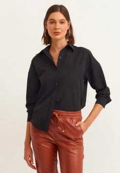 OXXO Donna MIT BRUSTTASCHE - Camicia - Black