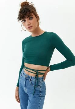 OXXO Donna MIT BINDEDETAIL - Maglietta A Manica Lunga - Green -Negozio al dettaglio Oxxo 2a2579bb5b7644ba8e5e68a1dbcfc797