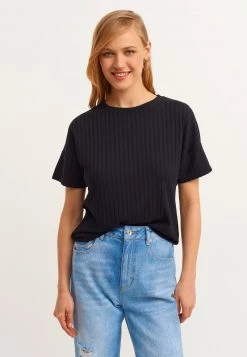 OXXO Donna MIT WEITER FORM - T-shirt Basic - Black