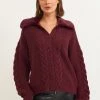 OXXO Donna WEITER FORM - Cardigan - Eggplant