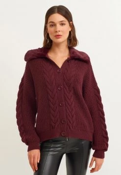 OXXO Donna WEITER FORM - Cardigan - Eggplant