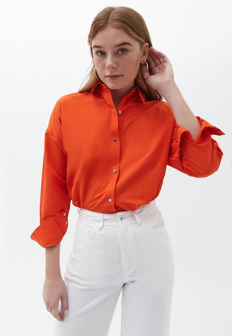OXXO Donna OVERSIZED - Camicia - Tangerine Tango 6 OXXO Donna OVERSIZED - Camicia - Tangerine Tango - immagine 4