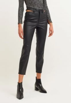 OXXO Donna MIT CUT OUTS AM BUND - Pantaloni - Black