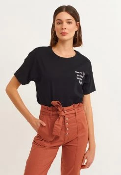 OXXO Donna T-shirt Con Stampa - Black