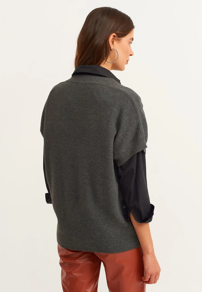 OXXO Donna MIT FEINER STRICKOPTIK - T-shirt Basic - Anthra Melange 4 OXXO Donna MIT FEINER STRICKOPTIK - T-shirt Basic - Anthra Melange - immagine 2