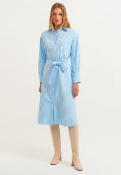 OXXO Donna Abito A Camicia - Placid Blue Stripe
