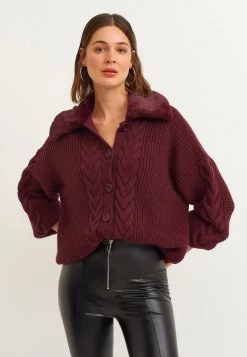 OXXO Donna WEITER FORM - Cardigan - Eggplant -Negozio al dettaglio Oxxo 3fa9127467c84f18a45287b0ab4f6b52