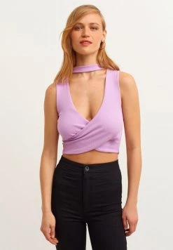 OXXO Donna MIT GEKREUZTER VORDERSEITE - Top - Deep Lilac -Negozio al dettaglio Oxxo 44825eb7c00f42f4812bb560476b57d5
