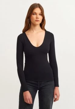 OXXO Donna Maglietta A Manica Lunga - Black