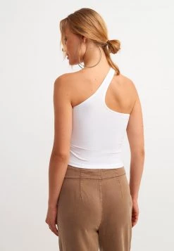 OXXO Donna MIT GERIPPTER OPTIK - Top - White -Negozio al dettaglio Oxxo 4ab5a4e489a447fa95f665a30b08a3e0