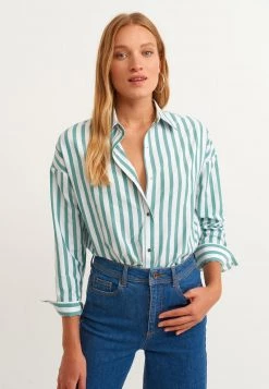 OXXO Donna MIT MODISCHEN KNÖPFEN - Camicia - Light Marimo Striped -Negozio al dettaglio Oxxo 4adcc6d95f0f4a30a57625e72d80d6ca