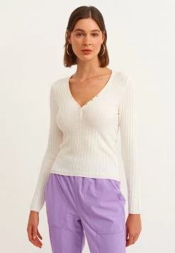 OXXO Donna Maglietta A Manica Lunga - Ice Milk