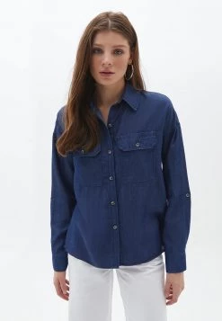 OXXO Donna MIT GROSSEN BRUSTTASCHEN - Camicia - Dark Denim