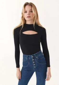 OXXO Donna MIT CUT OUT DETAIL - Maglietta A Manica Lunga - Black -Negozio al dettaglio Oxxo 4d6c9b6330cd41a1bf4ab296a70d5dc7