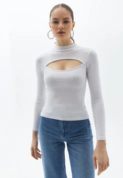 OXXO Donna MIT CUT OUT DETAIL - Maglietta A Manica Lunga - White