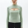 OXXO Donna MIT CUT OUT DETAIL - Maglietta A Manica Lunga - Smoke Green -Negozio al dettaglio Oxxo 58ddc69fa1574132b5f001364359cc39