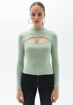 OXXO Donna MIT CUT OUT DETAIL - Maglietta A Manica Lunga - Smoke Green