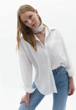 OXXO Donna OVERSIZE MIT BRUSTTASCHE - Camicia - White