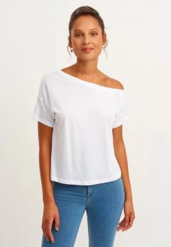 OXXO Donna MIT WEITEM SCHNITT - T-shirt Basic - White