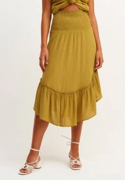 OXXO Donna MODISCHEM VOLANT - Gonna A Campana - Asparagus