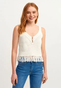 OXXO Donna MIT HÄKEL OPTIK - Top - Ice Milk