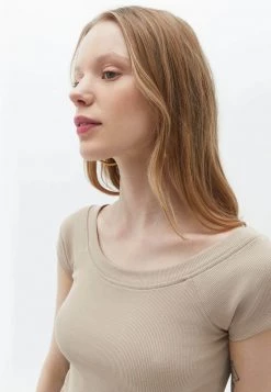 OXXO Donna MIT WEITEM AUSSCHNITT - T-shirt Basic - Light Taupe -Negozio al dettaglio Oxxo 634fb24e15ce458fbfe0b53e72b85f84