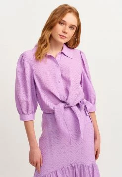 OXXO Donna MIT GEKNOTETER VORDERSEITE - Camicia - Deep Lilac