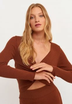 OXXO Donna CROPPED TWIST FRONT - Maglione - Dark Lori -Negozio al dettaglio Oxxo 686f765f0ce2487892f357b3ea6e112e