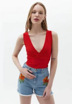 OXXO Donna MIT WICKELOPTIK - Top - Flame Scarlet