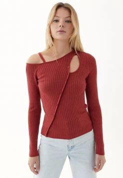 OXXO Donna LANGARM MIT SCHULTERFREIER OPTIK - Maglione - Maroon