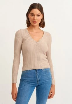 OXXO Donna Maglietta A Manica Lunga - Pecan