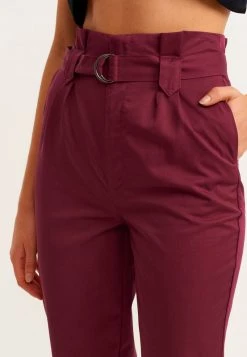 OXXO Donna MIT PAPERBAG BUND - Pantaloni - Dark Purple -Negozio al dettaglio Oxxo 7018854a51e74009a6970c42a2105a2a