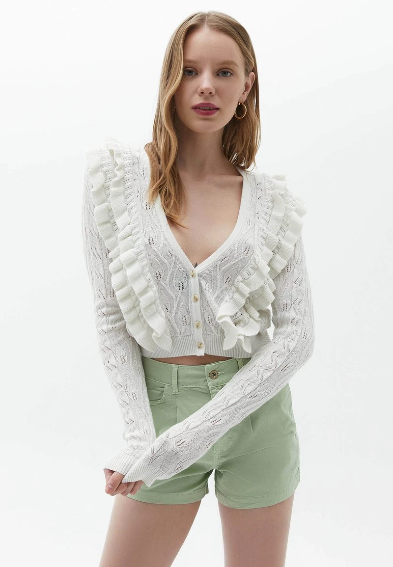 OXXO Donna VOLANT DETAILS - Cardigan - Ice Milk 3 OXXO Donna VOLANT DETAILS - Cardigan - Ice Milk