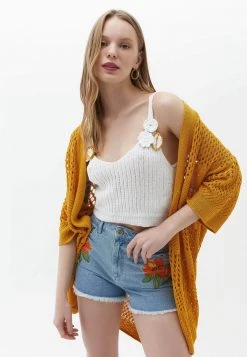 OXXO Donna MIT HÄKEL OPTIK - Cardigan - Mineral Yellow