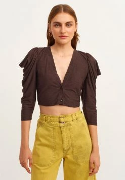 OXXO Donna Cardigan - Darkbrown