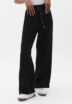 OXXO Donna HIGH RISE WIDE - Pantaloni - Black
