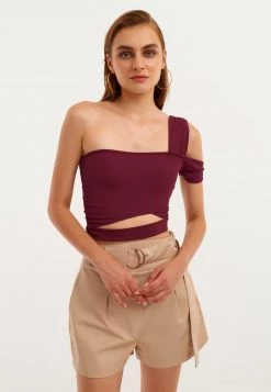 OXXO Donna MIT BESONDEREM DESIGN - Top - Eggplant